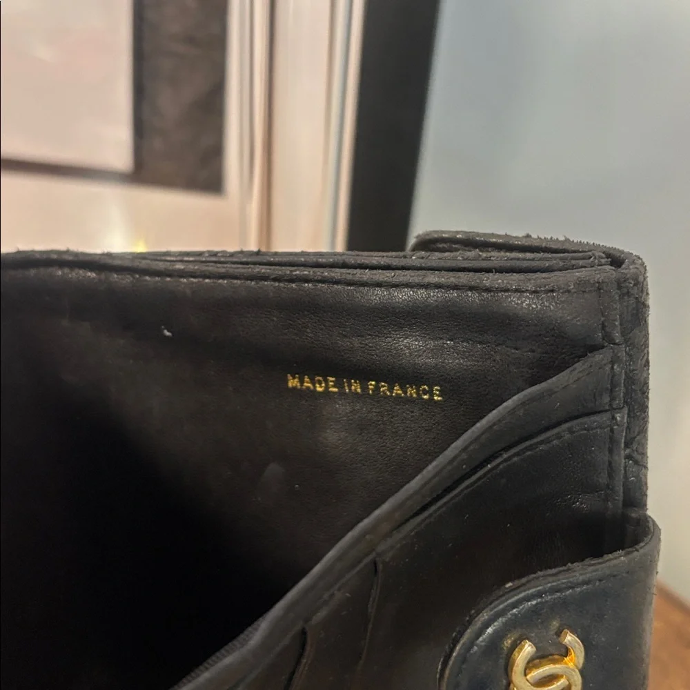 CHANEL DOUBLE SNAP CC Black Quilted lambskin wallet - Picture 10 of 16
